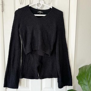Miss8 Black Cropped Sweater Set with Biker Style Short